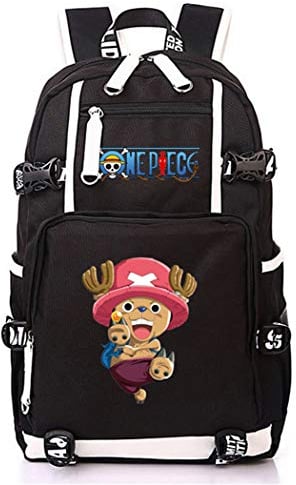 WANHONGYUE One Piece Tony Tony Chopper Anime Backpack Student Schoolbag Laptop Book Bag Rucksack Casual Dayback Black-12