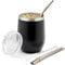 balibetov - Neu - Modernes Yerba Mate Gourd Set (Mate Tasse) - Doppelwandiger 18/8 Edelstahl Enthält zwei Bombillas und eine Reinigungsbürste (SCHWARZ, 355 ml)