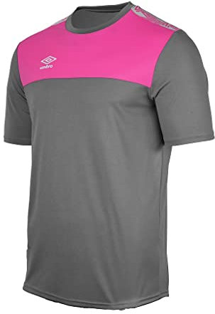Umbro Ness Training Jersey Camiseta De Entrenamiento, Hombre, Gris y Fucsia, XL