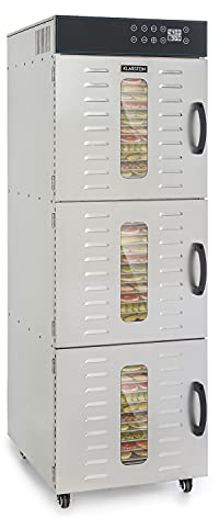 KLARSTEIN Master Jerky 550 Pro - Disidratatore Professionale, 36 Ripiani, 2400 W, Capacità: 5,47 m², Termostato: 40-90 °C, 36-54 kg Frutta/Verdure, Alloggiamento in Acciaio Inox, Argento