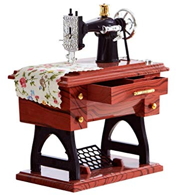LICHENGTAI Retro Vintage Nähmaschine Spieluhr, Mini Vintage Nähen Uhrwerk Spieluhr Kreative Retro Geschenk Tisch Dekoration Spielzeug für Kinder, Erwachsene