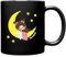 Spreadshirt Monchhichi Sleeping Girl Mond Tasse Einfarbig, One size, Schwarz