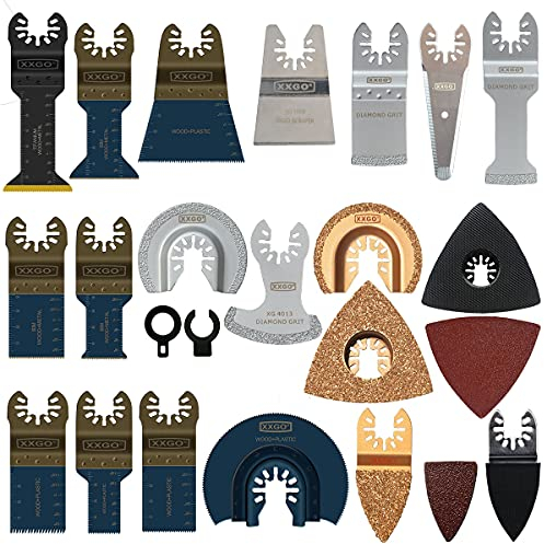XXGO 120 Pcs Oscillating Multitool Blades Accessories Kits Compatible with Bosch, Chicago, Craftsman, Dewalt, Harbor Freight,Milwaukee, Porter Cable, Ridgid, Ryobi, Rockwell XG1201U