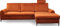 WFL GROUP Ecksofa Schlafsofa mit Bettkasten - Sofa Couch Ecksofa mit Schlaffunktion Bettfunktion L-Form mit Ottomane - Rechts - Orange
