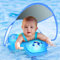 LAYCOL Salvagente neonato galleggiante gonfiabile piscina più nuovo con baldacchino di protezione solare, nuoto galleggiante bambino per l'età di 3-36 mesi (Blu scuro, S)
