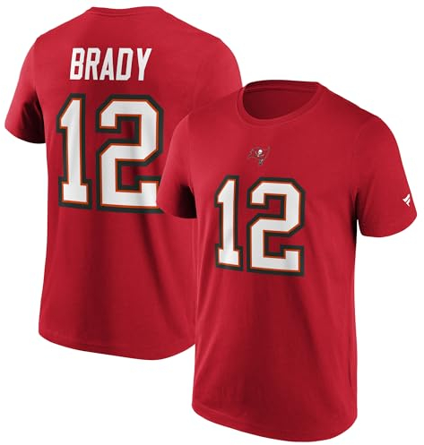 Fanatics Tom Brady #12 Tampa Bay Buccaneers Iconic Player NFL T-Shirt Rot, XXL