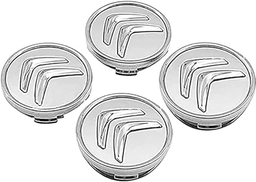 OTBK 4 StüCk Universal Alufelgen Abzeichen Logo Auto Styling ZubehöR,FüR Citroen C1 C2 C3 C4 C5 C6 C8 C4l Ds Ds3 Ds4 Ds5 Ds5ls Ds6 Ds7 60MM,Felgen Abdeckung Badge Emblem Aufkleber