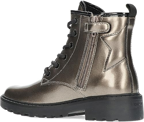 Geox Girls J Casey Girl Ankle Boots, Lead Black, 4 UK
