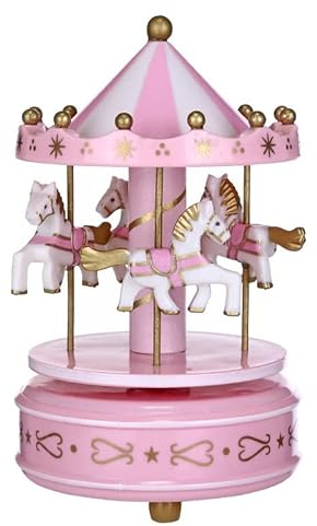 Spieluhr, Karussell, Geschenk, Weihnachten, Hochzeit, Geburtstag, Dekoration, Kuchendekoration für Mädchen, Mutter, Tochter, Valentinstag, Erntedankfest, Geschenk (Rosa)