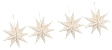 Uonlytech 4 Stück D Stern Dekoration Ausgehöhlt Ornamente Laterne Weiß Dekor Schattierungen Origami Weihnachtsszene Lampenschirm Hängende Dekorative Laternen Lampenabdeckung Zubehör Für