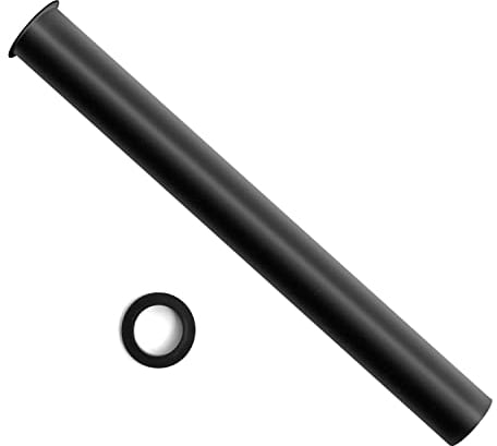 OPERMAXER Messing Tauchrohr Extra-Lang 400mm für Universal Siphon, Verlängerung Rohr 1 1/4 Zoll x32mm Abfluss, Verstellrohr inkl. Dichtungen, Matt Schwarz