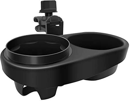 Ivtivfu Getränkehalter Kinderwagen Zubehör (2 in 1, mit Snackablage), Rollstuhl Zubehör, Becherhalter Kinderwagen Flaschenhalter, Cup Holder für Fahrrad, Buggy, Campingstuhl, Kinderwagen Gadget