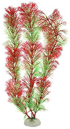 VOCOSTE Acquario Plastica Piante, Artificiale Acquatico Pianta per Pesce Acquario Paesaggio Piante Albero Decorazione, Rosso