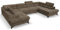 MargaretHadas24 Ecksofa Palermo U-Form mit Schlaffunktion Bettkasten 345 cm Wohnzimmer Arbeitszimmer Sofa XXL (braun Sally 03)