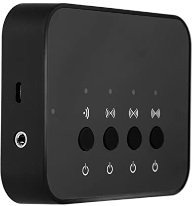 Dioche Bluetooth Splitter, Kabelloser Stereo Bluetooth 4.0 Audioadapter mit 3,5 mm Klinkenstecker und Musik Sharing Gerät (1 Eingang, 3 Ausgänge) für Musik, Filme und Spiele.
