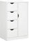 HOMCOM Bathroom Floor Cabinet, Freestanding Storage Unit with 4 Drawers and Door Cupboard for Living Room, Kitchen, Bedroom, White