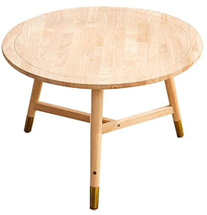 Couchtisch aus Holz, runder Tisch aus massivem Holz (Eiche) im originalen Holzstil, Wohnzimmermöbel, Sofa, Kleiner Beistelltisch, Beistelltische (Größe: 70 x 45 cm)