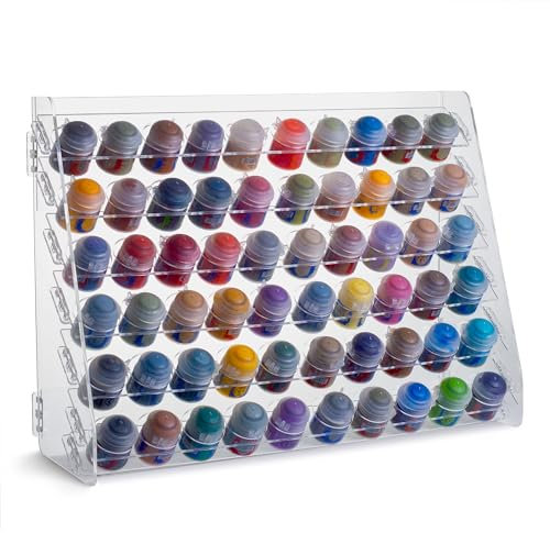 Plydolex Citadel Organiseur de peinture acrylique avec 60 trous pour ensemble de peinture miniature – Organisateurs muraux et rangement de peinture acrylique – Organisateur de bouteilles de peinture