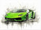 Generisch Auto Poster - Lamborghini Aventador Sportwagen Kunstdruck Illustration Wandbild P249N (75x100 cm)