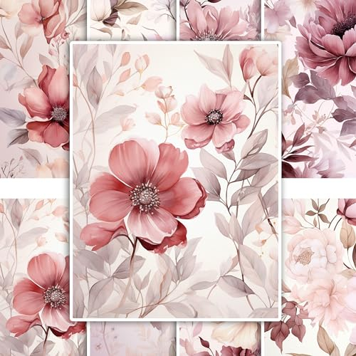 GRAZDesign Adesivi per piastrelle da bagno e cucina, motivo fiori rosa, autoadesivi, 15 x 20 cm, 12 pezzi