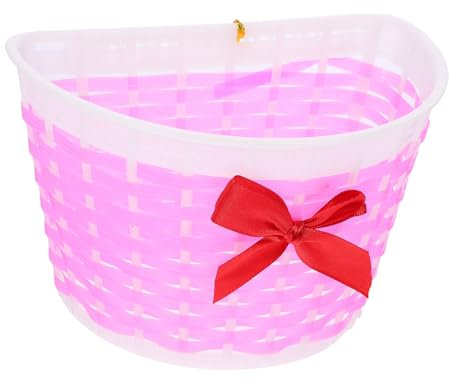 Yardwe 1 Juego Cesta De Bicicleta Ligera Cesta De Crucero De Playa Cesta De Bicicleta Tejida De Ratán Cesta De Bicicleta Resistente a Los Arañazos Cesta De Scooter Niño Tejer Estante