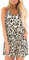 STYLEWORD Jumpsuit Damen Sommer Kurz Ärmellos Blumen Overall Spaghettiträger Strampler mit Tasche(Leopard-401,Mittel)
