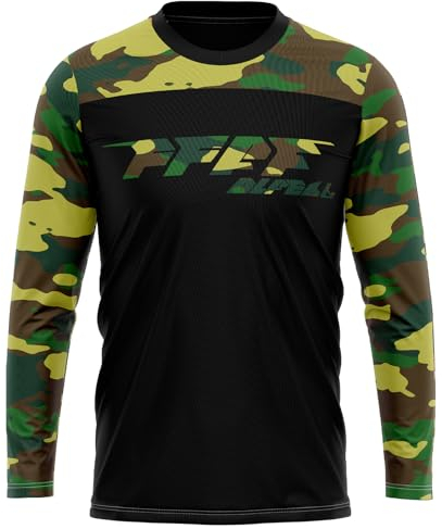 FFFF & OLFEH MTB Trikot,Herren Radtrikot Fahrradtrikot Langarm, Motocross | MX MTB Mountainbike,Shirt Downhill Fahrrad Jersey Schnelltrocknend (Mc10,6XL)