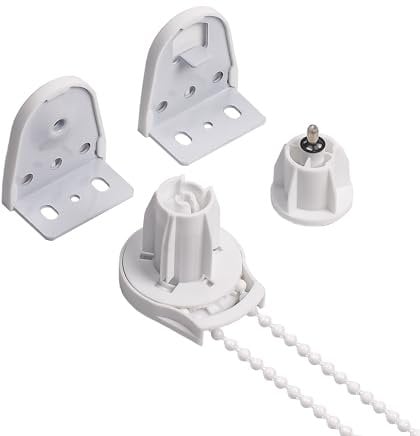 28mm Roller Blind Brackets Upgrade Roller Blind Fittings Spare Kit, Heavy Duty with Blind Chain, White