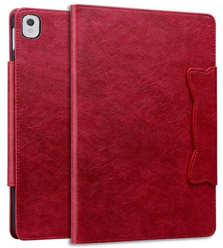 Coque pour iPad 9ème/8ème/7ème Génération, Modèle 2021/2020/2019 iPad 10.2, Ultra Fin Étui de Protection avec Support à Fermeture Magnétique, Housse Étui avec Veille/Réveil Automatique, Rouge