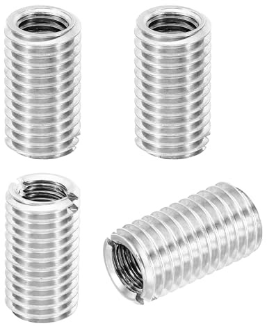 PATIKIL 4 Stück Gewinde Adapter Hülse Reduziere Mutter, M14xM10x25mm Männliche zu Weibliche Gewindeadapter Edelstahl Reduziermutter Gewindehülse Einschraubmutter Gewindeeinsatz, Silberton