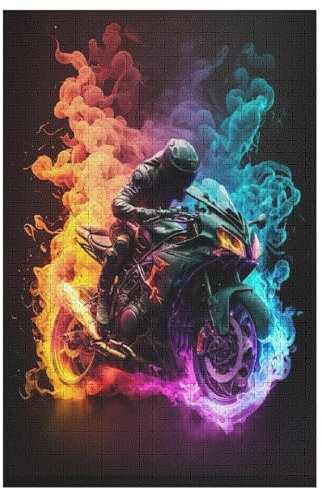 Puzzles Für Erwachsene, Motorrad Puzzles Für Erwachsene, 1000-teiliges Holzpuzzle, Geeignet Für Kinder Ab 12 Jahren, Die Pädagogische Puzzles Lernen (78×53cm)