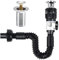 EXLECO Scarico Lavandino Bagno Kit Sifone Lavabo Bagno con Tubo Scarico Allungabile, Scarico Bidet Pop-Up Filtro Tubo Scarico Lavandino Cucina Scarico Lavabo Sifone per Lavandino Bagno Lavabo Cucina