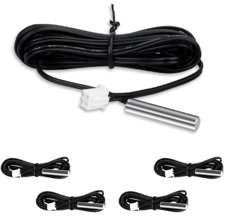 Innfeeltech 5 Stück wasserdichte digitale thermische Temperatursensor Sonde 2M NTC 10K Ohm 3950 1%