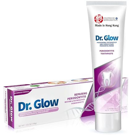Dr. Glow Zahnpasta Für Zahnfleisch Entzündung Und Parodont - Fluoridfrei Gegen Mundgeruch, Hydroxylapatit Zur Zahnfleischrückgang, Zahnsteinentferner Für Starke Zähne, 100g