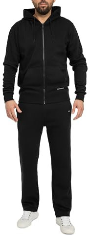 Basisstoff Laufkumpel Herren Jogging Anzug Schwarz Straight Leg Gr. XL