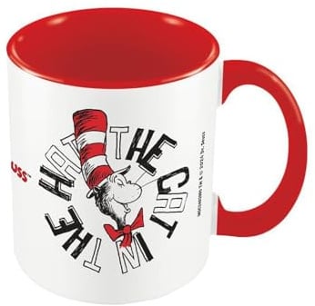 The Cat In The Hat Happy Cat Mug (12cm x 10.5cm x 8.7cm) (White/Red/Black)