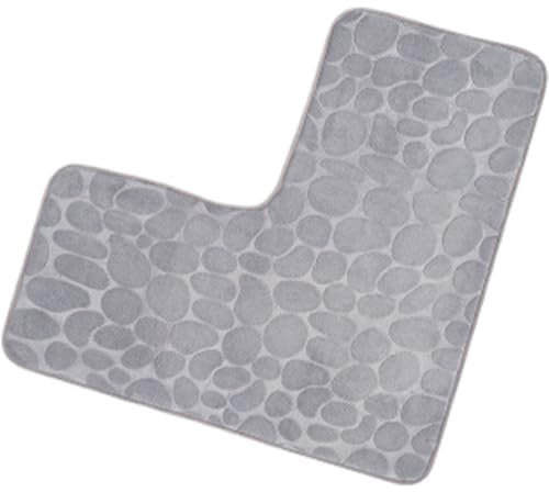 Eckduschmatte L-förmige Badematte Marmor-strukturiertes Badenteppich 31.5x31.5in Absorptionsdusche Teppich nicht rutschfeste Badewanne Teppichmaschine Waschbar minimalistische Badezimmermatte, Bade