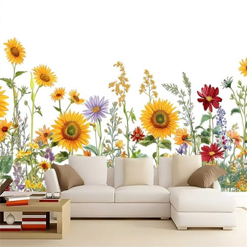 Papel Tapiz 300 x 210 cm Papel Tapiz No Tejido Fondo De Pantalla Decoración Plantas Simple Flores Fondo De Pantalla Moderna Decoración De Pared Cuarto Oficina Salón Vistoso