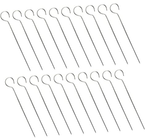 Happyyami 20stücke Bbq Grillspieße Aus Rostfreiem Edelstahl Stabile Schaschlikspieße Mit Ergonomischem Griff Für Heißluftfritteuse Und Praktisches Grillzubehör