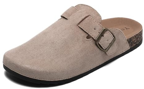 Zuecos y Mules para Hombre Mujer, Hebilla Ajustables al Pie, Zapatillas de Jardín Sandalias con Plantilla de Corcho 35-45