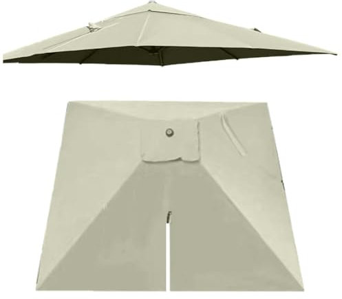 RTVGNSZSJL Carré Auvent De Parasol Déporté 3x3m 8 Côtes Toile De Rechange pour pour Parasol De Terrasse 2.5x2.5m Tissu De Rechange pour Parasol De Marché(Taupe,3x3m (10'x10'))