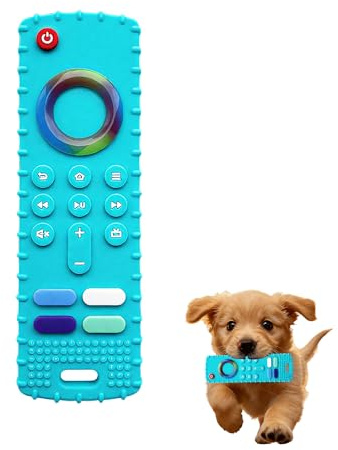 TUYOBG Remote Control Design Silicone Puppy Teething Toy, for Small Dogs | Soft Dog – Interactive Puppy Supplies for Boredom Relief and Mental Stimulation – Teething Toys for Puppies Blue