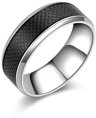 fycouyee Men's black titanium ring