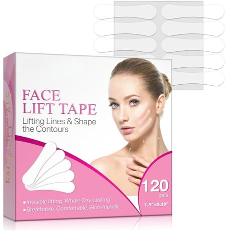 Anti Falten Pflaster 120 Stück, Face Tape Lifting für Gesicht und Hals, Unsichtbares Falten Tape Gesicht mit Hautstraffung, Wrinkle Patches gegen Schlupflider Tapes und für sofortige Lifting Wirkung