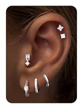 TINGN 6 Paar Kleine Ohrstecker Creolen für Damen Hypoallergen Huggie Ohrring Sets für Mehrere Piercings Zierliche Ohrring Stapel Süßer Knorpelschmuck Trendige Geschenke