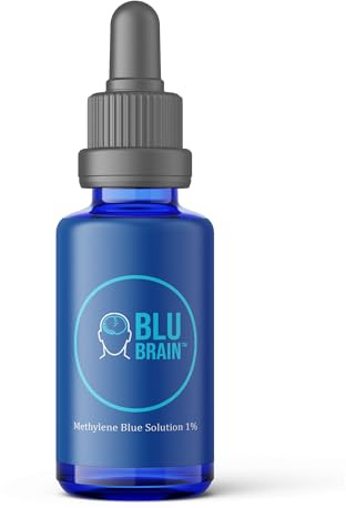 Blu Brain Methylene Blue 1% Solution | USP Pharmaceutical Grade | 30 mL/100ml Glass Dropper | Eurofins Lab Tested | UK Made | Formaldehyde Free | 2 Ingredients Only