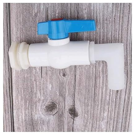 PYSyansu 1 Stück 90-Grad-Winkel-Ablaufverbinder mit Absperrventil for Aquarien, Gartenbewässerung und industrielle Anwendungen(3/4inch)