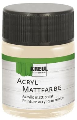 KREUL Pintura acrílica Mate cremosa, Opaca de Secado rápido a Base de Agua, Adecuada para Muchas Superficies Diferentes, Cristal de 50 ml, Color Gris Grafito