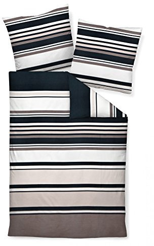 Janine Mako Satin Bettwäsche J.D. 135x200 cm + 80x80 cm Sand