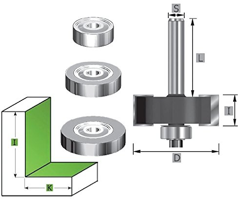 Edessö 123234908 Falzfräser mit Kugellager-Set A=34,9/B=12,7 - C=8, Silber
